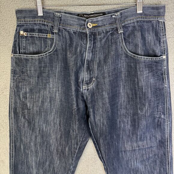 Southpole 4180 Jeans Mens 38x29 Dark Wash Denim Baggy Y2K Skater Hip‎ Hop - Picture 2 of 11